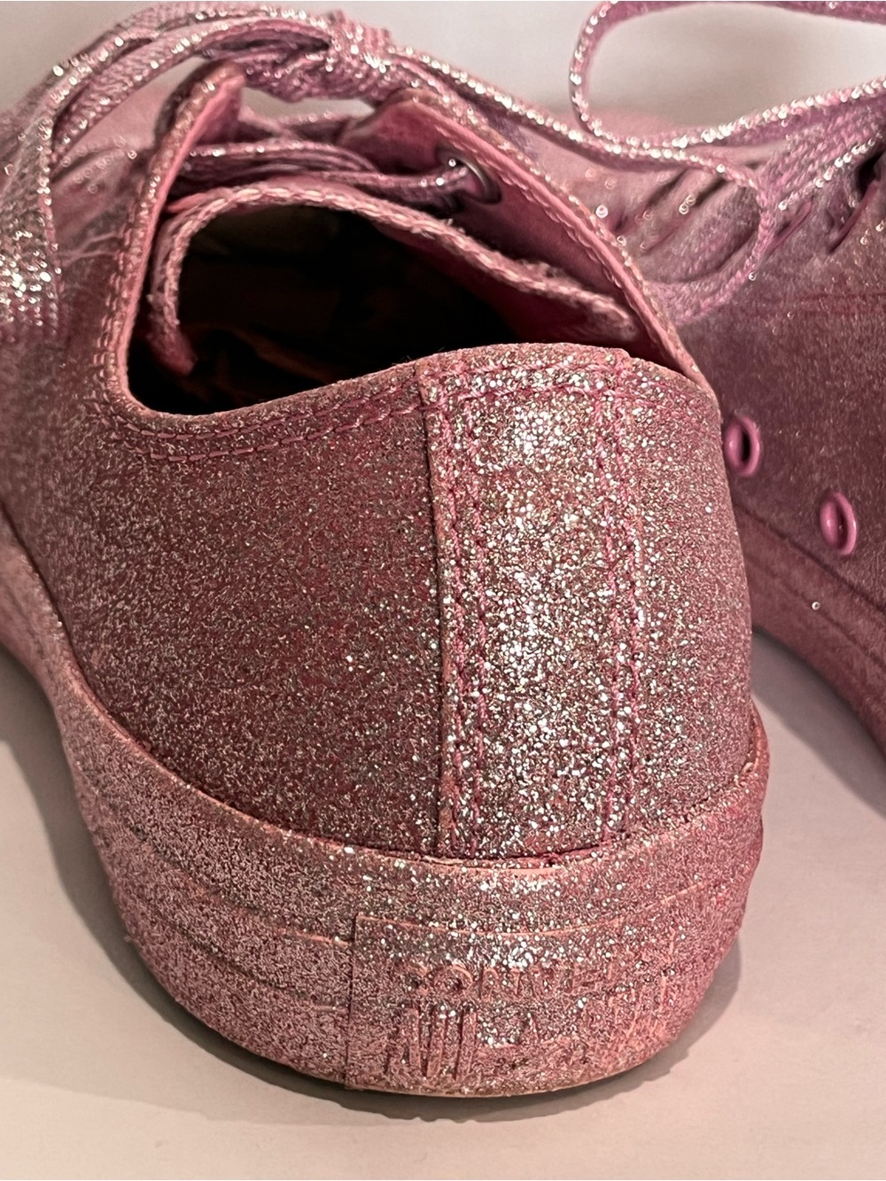 NWOB Converse Pink Glitter Chuck Taylor All Star Low Metallic Sneakers 9 - Picture 7 of 16